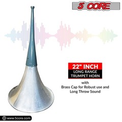 5Core PA Speaker Trumpet Reflex Horn Throat 22 Inch Aluminum Body Weatherproof