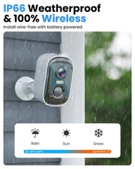 Outdoor Security Camera Wireless, 2K Battery Powered WiFi Cameras for Home Se…