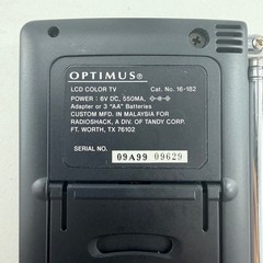 OPTIMUS TFT Active Matrix LCD Color Mini TV UHF and VHF Portable Hand Held Small