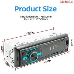 Single Din Car Stereo Bluetooth Receiver with USB FM Radio Aux SD Input Player