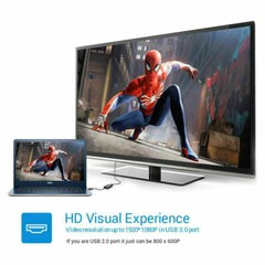 HD 1080P USB 3.0 to HDMI Video Cable Adapter For PC Laptop HDTV LCD Black Silver