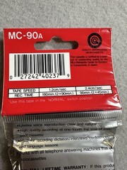 Sony MC-90 Microcassette 180 Min Voice Recorder Tape New Sealed