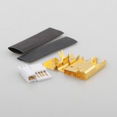 Pair 5U Thickness 24K Gold Plated USB2.0 Adapter USB Type A + Type B Connector