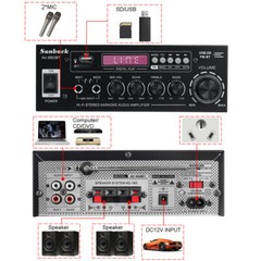 2000W Digital Power Amplifier bluetooth Stereo HiFi Audio USB SD FM Car Home