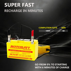 Motobatt ML7U-HP LifePo4 Lithium Battery, Maintenance Free Powersport