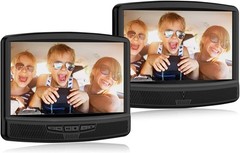 RCA 10 Inch Dual 2 Screens Mobile DVD System Remote Control Headrest Car Adapter