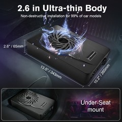 Under Seat Powered Subwoofer 1200W 2.6″ Slim Aluminum Alloy Body DSP 48 Band EQ