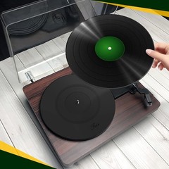 Turntable Platter Mat Black Rubber Silicone Design for Universal to All LP Vinyl