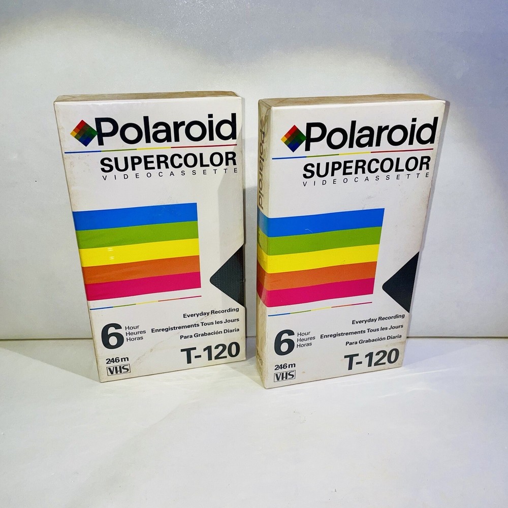 Polaroid Supercolor T-120 VHS Lot Of 2 Video Cassette Tapes 6 hours New Sealed