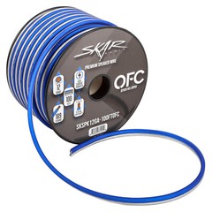 Skar Audio Elite 12 Gauge Oxygen-Free Copper Speaker Wire 100 Feet (Blue/White)