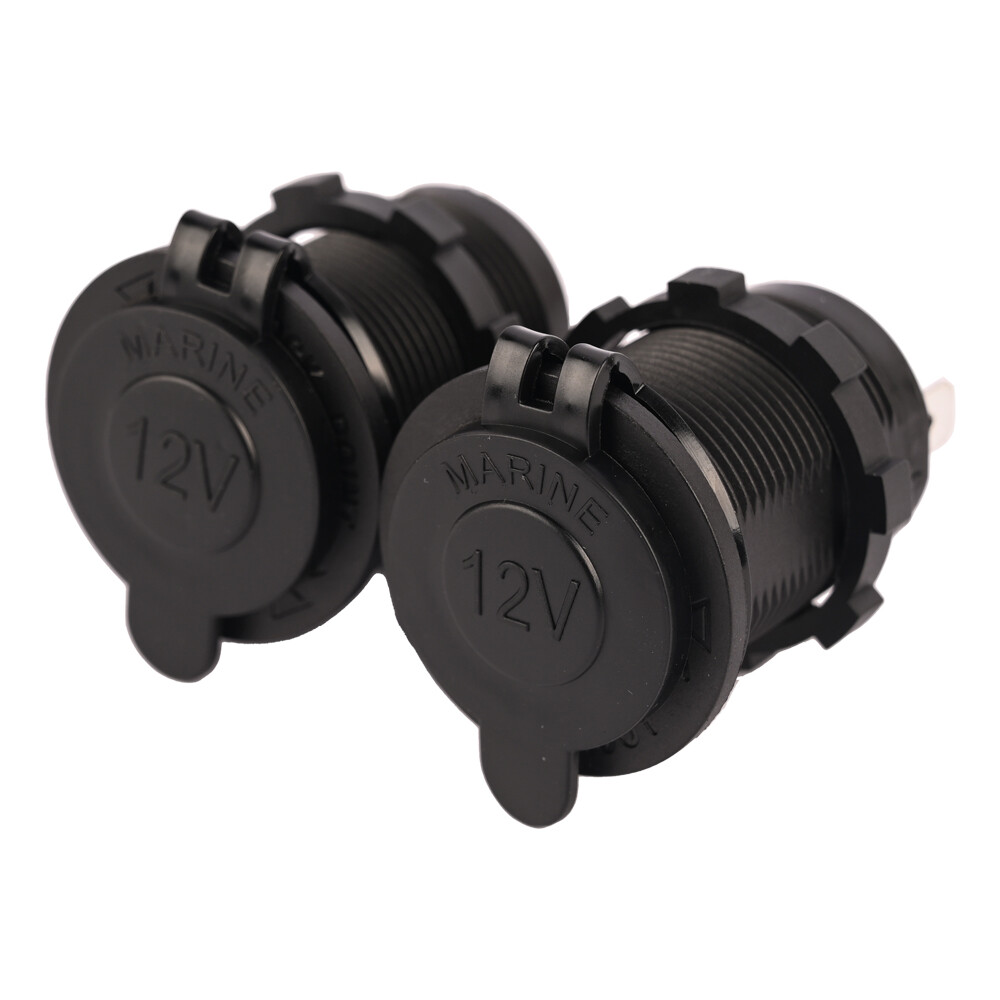 2pcs 12V Cigarette Lighter Socket Power Outlet Receptacle Plug or Car Marine ATV