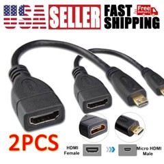 Micro HDMI Type D Male To HDMI Type A Female Cable Adapter Converter Connector