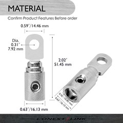 Conext Link RT4N-2 Set Screw Ring Terminal 2 Pack 4 Gauge, Nickel