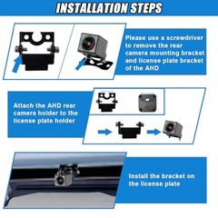 Backup Camera License Plate Mount, Universal Reverse Rear Camera Style 1