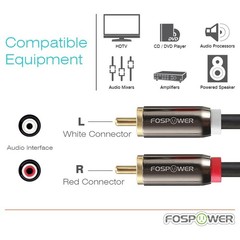FosPower RCA Y-Adapter (6 Feet), 1 RCA Male to 2 RCA Male Y Splitter Digital …