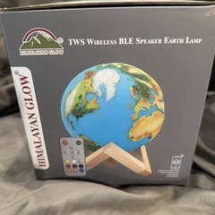 Hand Painted Tws Himalayan Glow Wireless BLE Speaker Earth Lamp W/remote USB-c
