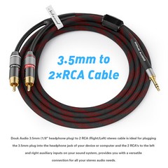 3.5mm Male to 2Male RCA Cable AUX to RCA Splitter Wire for HIFI Audio System