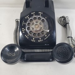 Vintage ITT Rotary Dial Desk Phone Black Corded Telephone Classic Retro AS-IS