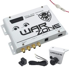 Gravity E5000.1D 5000W Amp + Warzone WZ600XW Bass Processor + 0 Gauge Wiring Kit