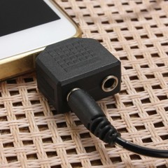 1 Male to 2 Female Gold Plated 3.5mm Y Audio Splitter Headphone Adapter Black Y