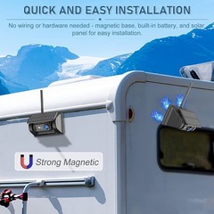 Wireless Magnetic Solar Backup Camera 1080P 10.1″ DVR for Monitor RV Truck Ship