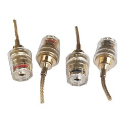 4* Banana Female to 2mm Pin Gold Plated Connector HIFI Cable Adapter Plug 4mm