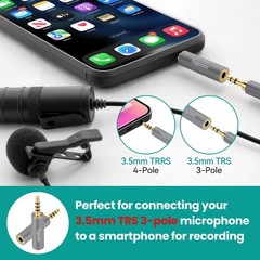 3.5mm TRS to TRRS Adapter 2Pack for Smartphone and Laptop Audio Connection