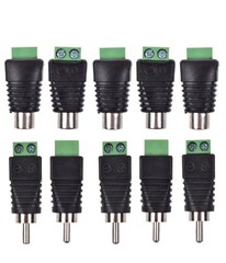 10x RCA Male Female to AV Screw Terminal Block Balun Audio Video Plug Connector
