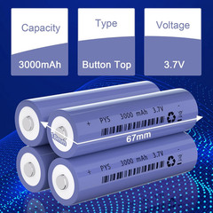 4 Pack 3.7V 3000mAh NiMH Button Top Batteries – Rechargeable for Flashlights