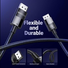 UGREEN Braided Display Port 1.4 Cable [VESA Certified] 8K@60Hz+4K@240Hz 32 Gbps