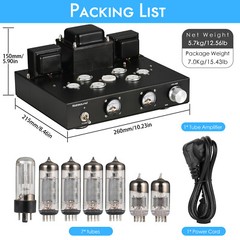 Nobsound HiFi Vacuum Tube Amplifier Class A Single-Ended Stereo Desk Audio Amp