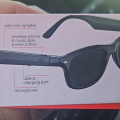 weariQ Wireless Smart Glasses Black Glossy Frame SS-SHINYBC1 Bluetooth USB-C