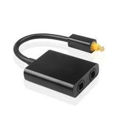 Optical Toslink Digital Splitter Adapter 1 In 2 Out Dual Port Audio Cable Fiber