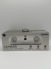 Jambar Wireless Speaker Bluetooth, Black 30ft Wireless Area 2 Hours Small White