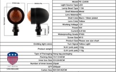2Pcs Amber Bullet Motorcycle Turn Signal Light Indicator Blinker Lamp