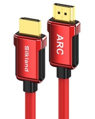 Silkland 4k Hdmi Arc Cable for Soundbar, 60hz 2.0 6.6 Feet, Red