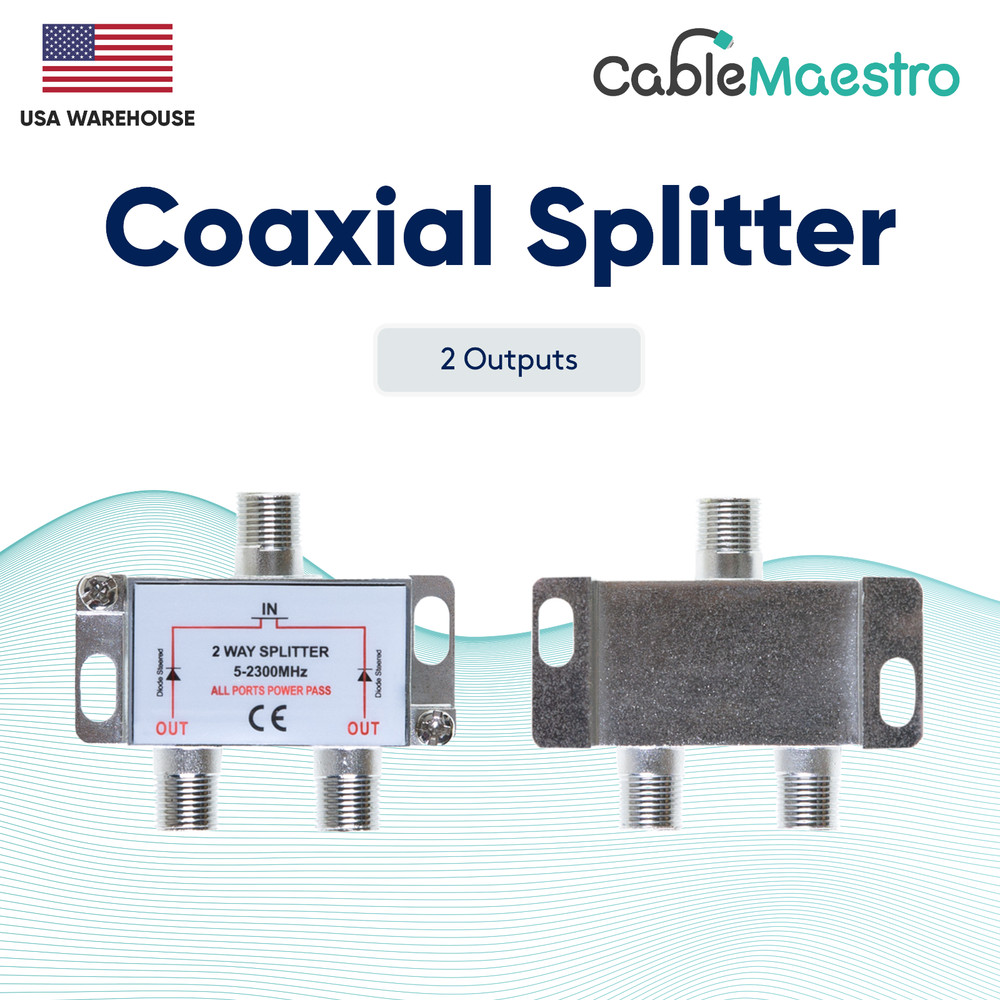 Power Pass Coaxial Splitter 2 3 4 6 8 Way TV 5-2300MHz Satellite RG6 RG59 Cable