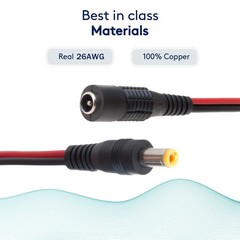 5~50Pcs DC Pigtail Power Cords Male Female Barrel Plugs Connectors 5.5mm x 2.1mm
