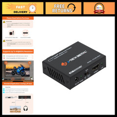 4K HDMI Audio Extractor Converter 60Hz SPDIF + 3.5MM Output, HDCP 2.2, Dolby Dig