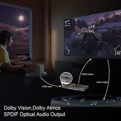 HDMI Matrix 4 in 2 Out 4K 60Hz 4:4:4 ARC HDR D-olby Vision Atmos SPDIF HDCP2.2