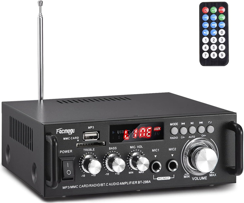 Amplificador de audio est�reo inal�mbrico Bluetooth 5.0 de 298 A y 300 W x 2