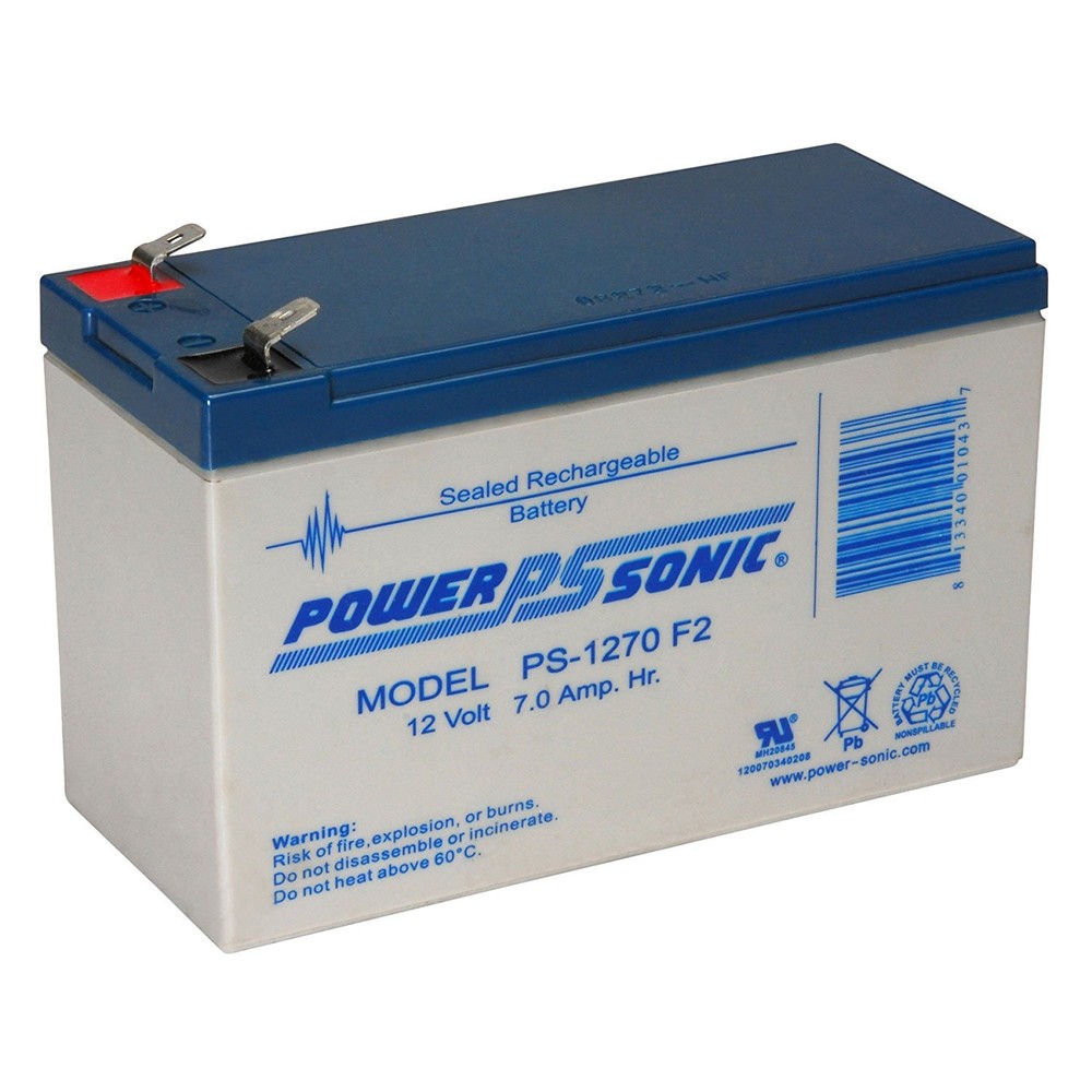 Power-Sonic 12V 7AH SLA Battery Replaces HR9-12 GP1270 SLA1075 GP1270f2 WP7-12 B