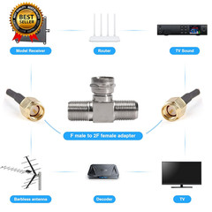 2 Pack Coaxial Cable Splitter TV Splitter 2 in 1 Out F Type RG6 Male to…