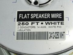 14 AWG Flat Speaker Wire 250ft Pure Copper PVC 2 Conductor Audio Cable USA Made