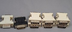 x8 VGA 15-pin Female to DVI-I Analog (24+5) Male Adapter Dual Link Connector Lot