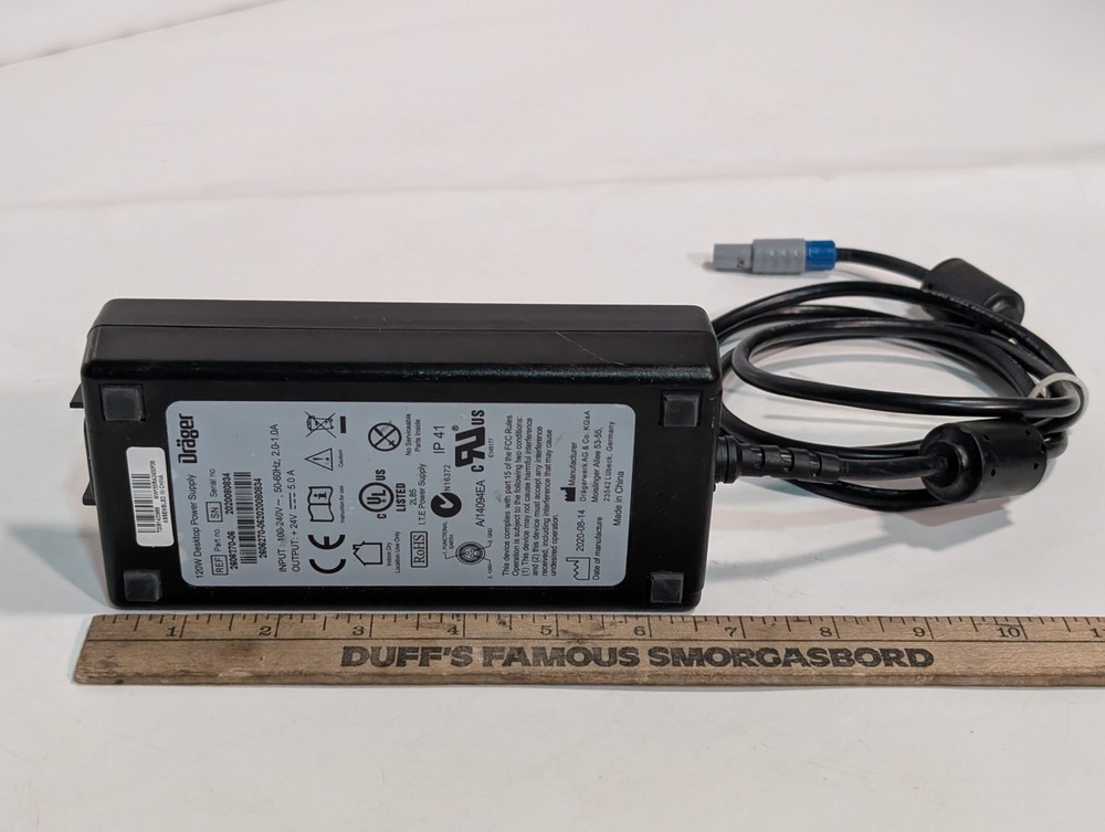 Dräger 120W Desktop Power Supply 2608270-06 24V 5.0A AC Adapter Charger