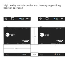 SIIG HDBaseT HDMI Extender 4K 60Hz USB 2.0 KVM RS232 Over CAT5e/CAT6/CAT7 Up to