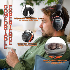PROHEAR 027 AM FM Radio Headphones with Digital Display, 25Db NRR, Safety Ear Pr