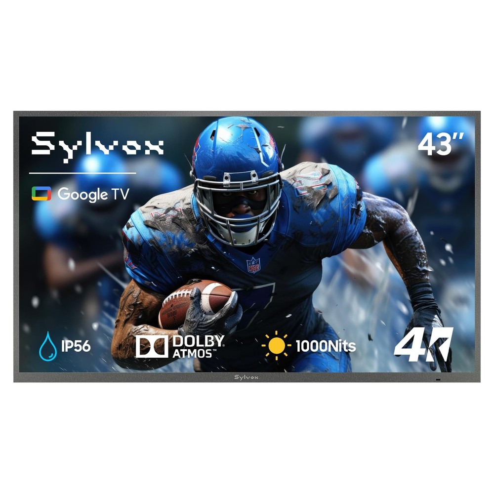 Outdoor TV 43 inch 4K Waterproof Smart 1000nits SYLVOX Deck Pro 3.0 Weatherproof