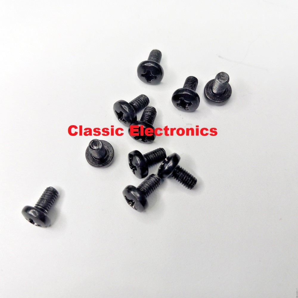 Lot of 10 Pcs. M3 X 6MM Black Oxide Finish CB Radio Case Screws For Cobra Uniden
